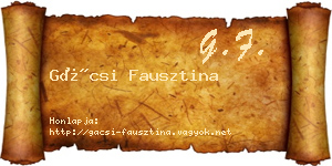 Gácsi Fausztina névjegykártya